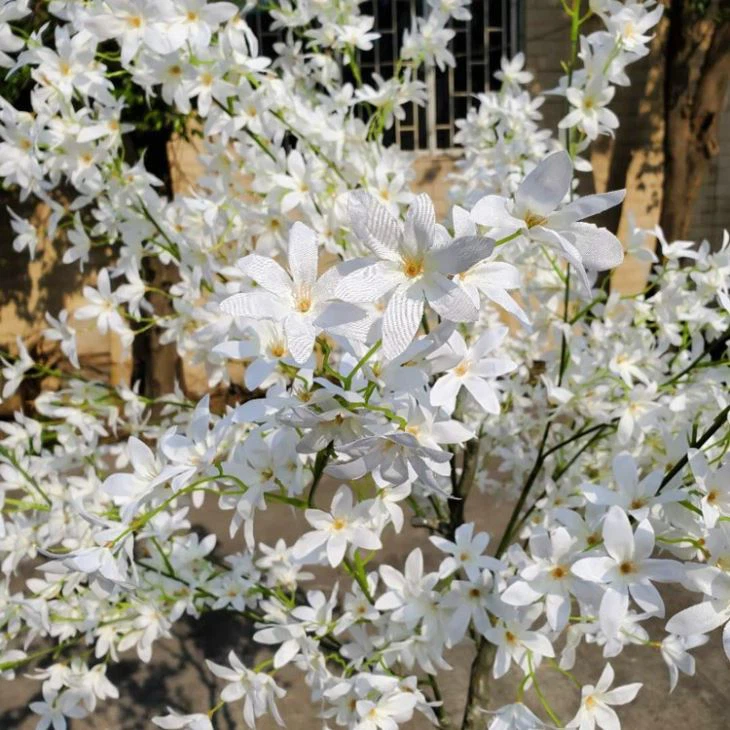 Mini White Artificial Floral Tree Potted Bonsai Plants